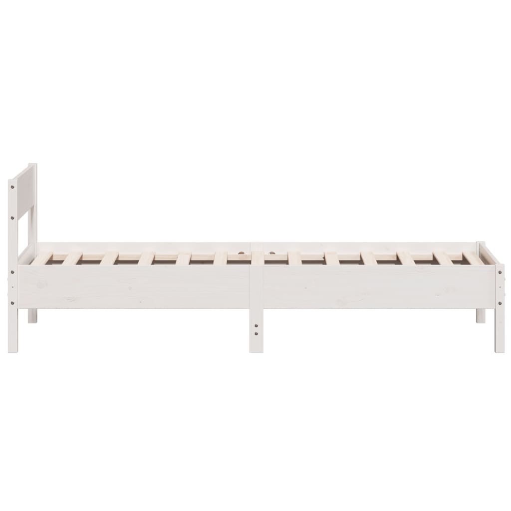 Sengeramme uten madrass hvit 90x200 cm heltre furu