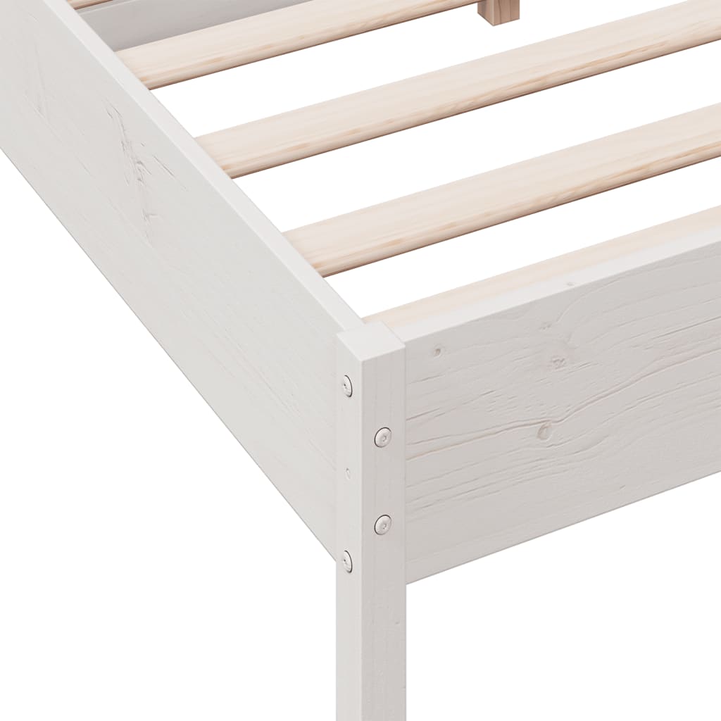 Sengeramme uten madrass hvit 140x190 cm heltre furu