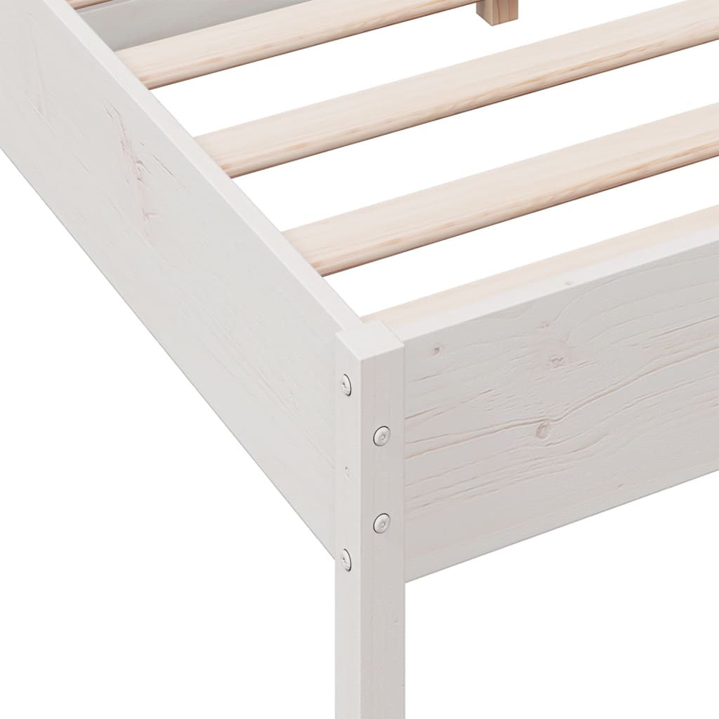 Sengeramme uten madrass hvit 120x190 cm heltre furu