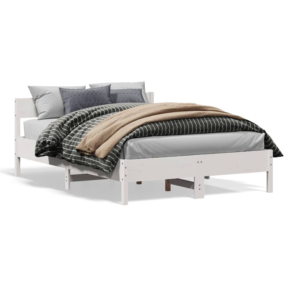 Sengeramme uten madrass hvit 120x190 cm heltre furu