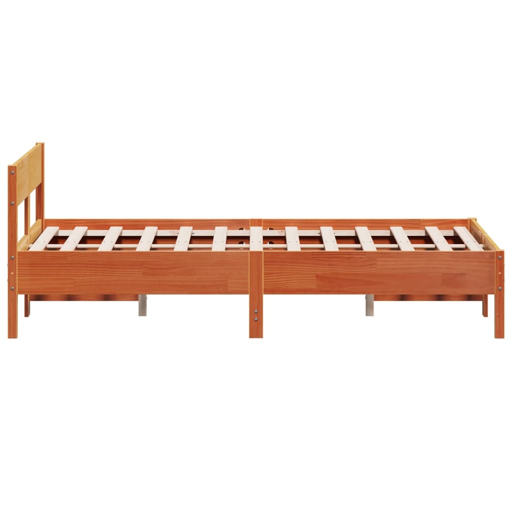 Sengeramme uten madrass voksbrun 120x190 cm heltre furu