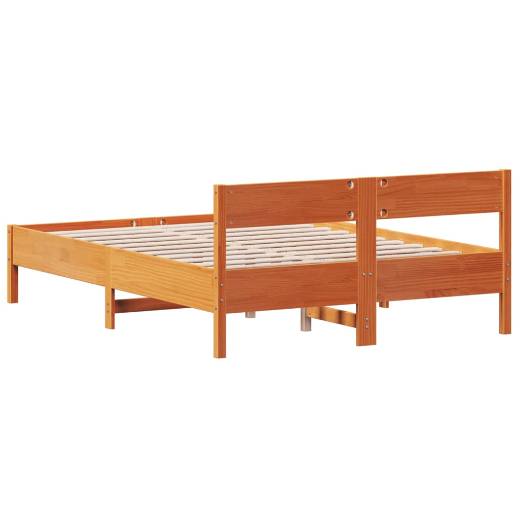 Sengeramme uten madrass voksbrun 120x190 cm heltre furu