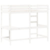 Køyeseng med skrivebord hvit 90x190 cm heltre furu