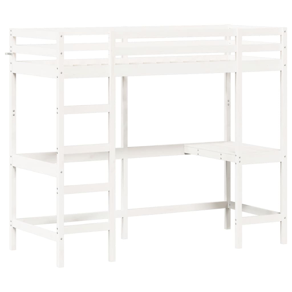 Køyeseng voksbrun hvit 75x190 cm heltre furu
