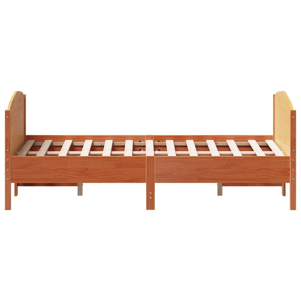 Sengeramme uten madrass voksbrun 160x200 cm heltre furu