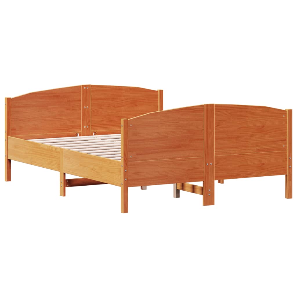 Sengeramme uten madrass voksbrun 140x190 cm heltre furu