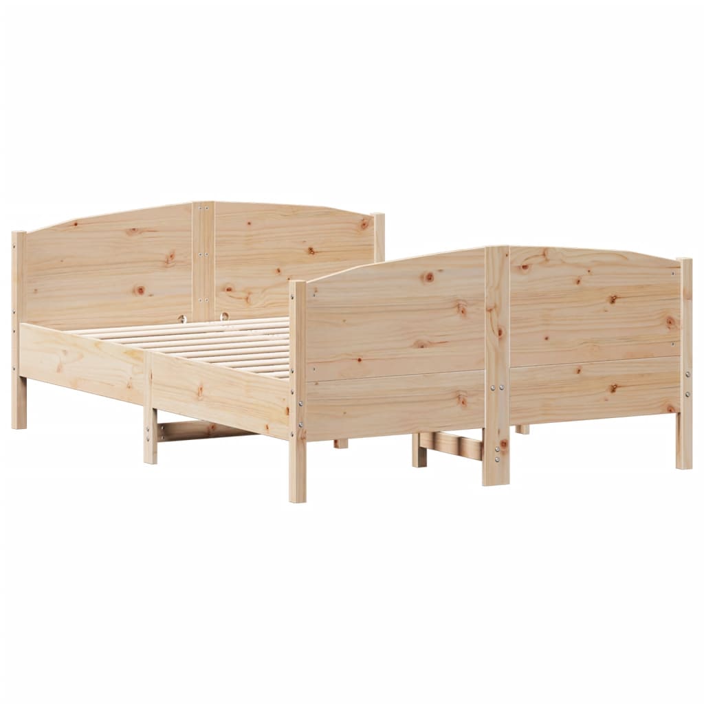 Sengeramme uten madrass hvit 135x190 cm heltre furu