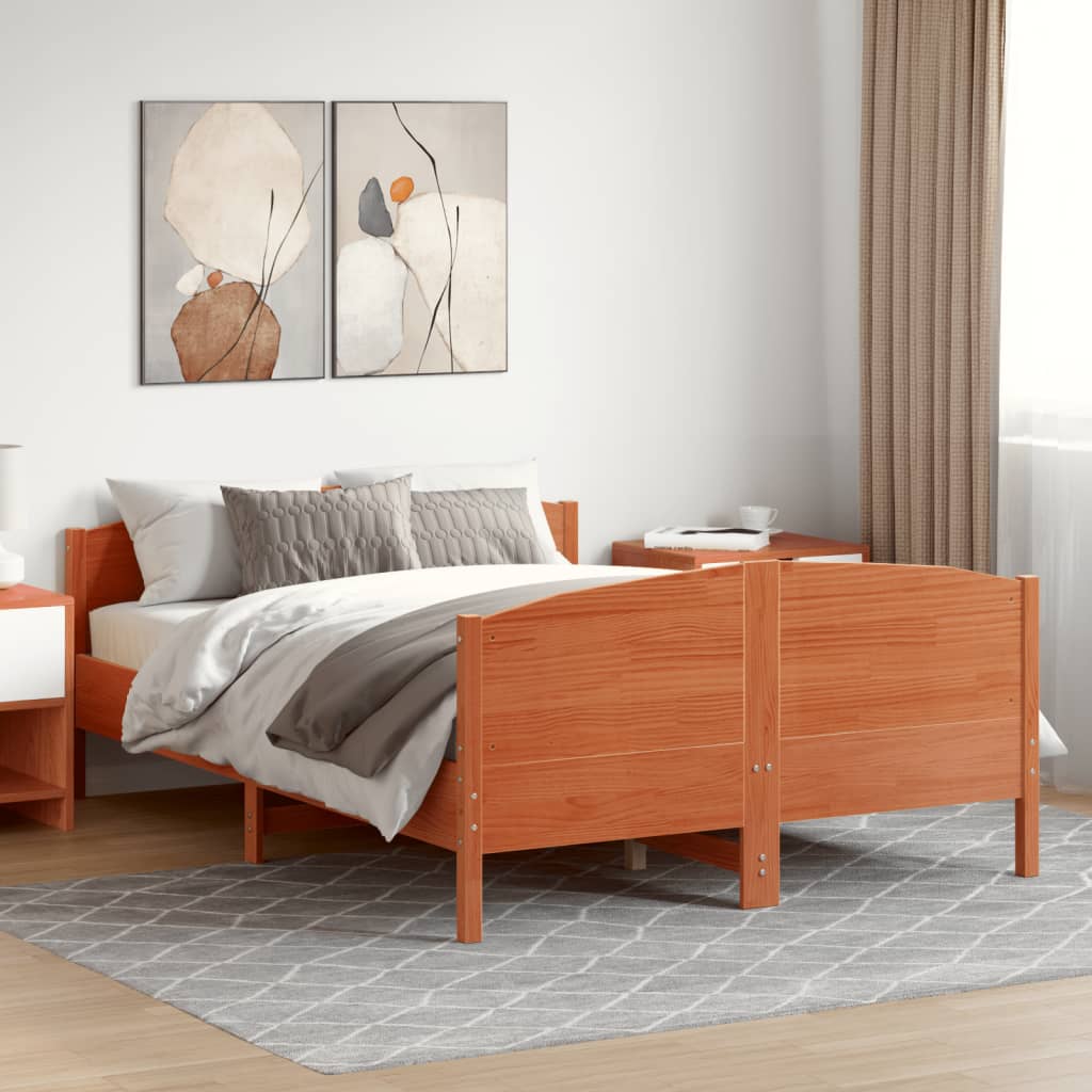 Sengeramme uten madrass brun 135x190 cm heltre furu