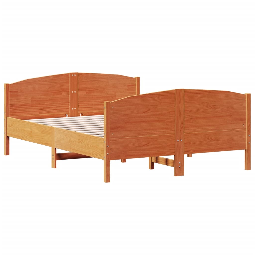 Sengeramme uten madrass voksbrun 120x190 cm heltre furu