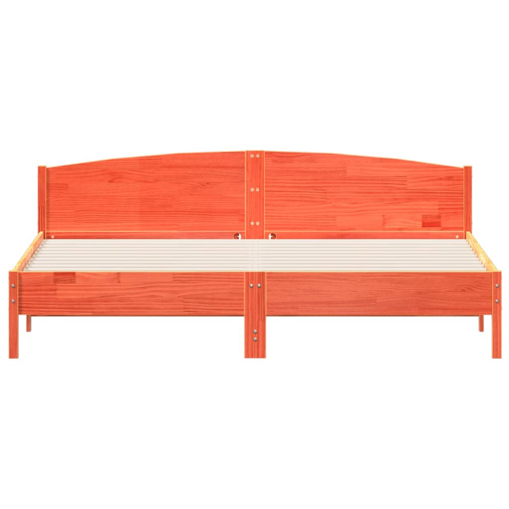 Sengeramme uten madrass voksbrun 180x200 cm heltre furu