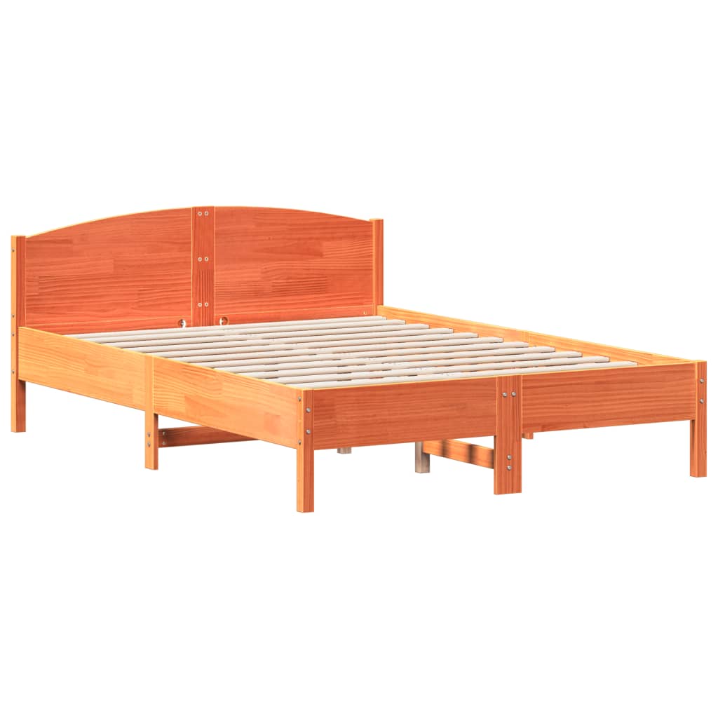 Sengeramme uten madrass brun 150x200 cm heltre furu