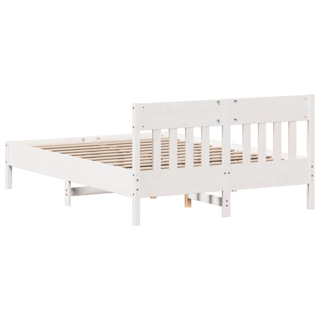 Sengeramme uten madrass hvit 160x200 cm heltre furu