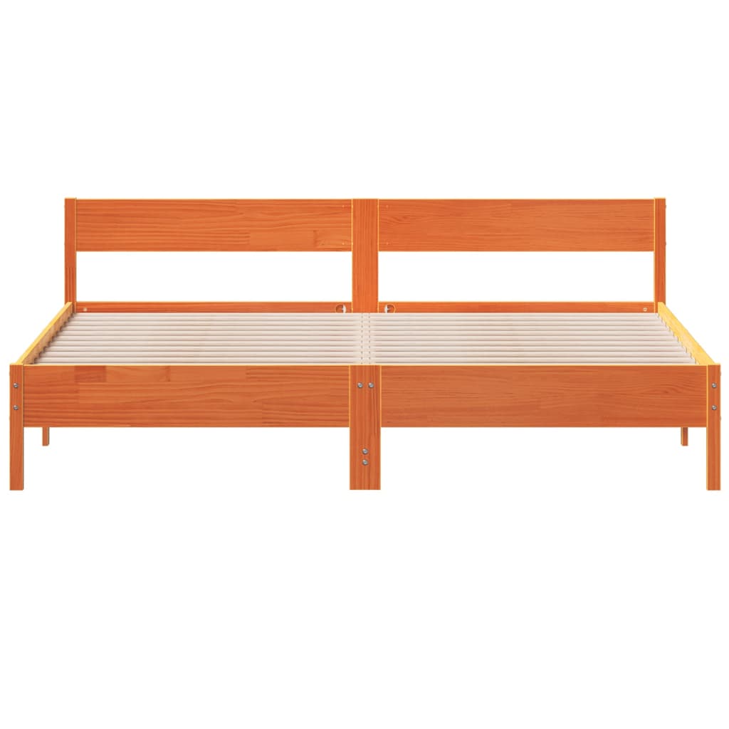 Sengeramme uten madrass voksbrun 200x200 cm heltre furu