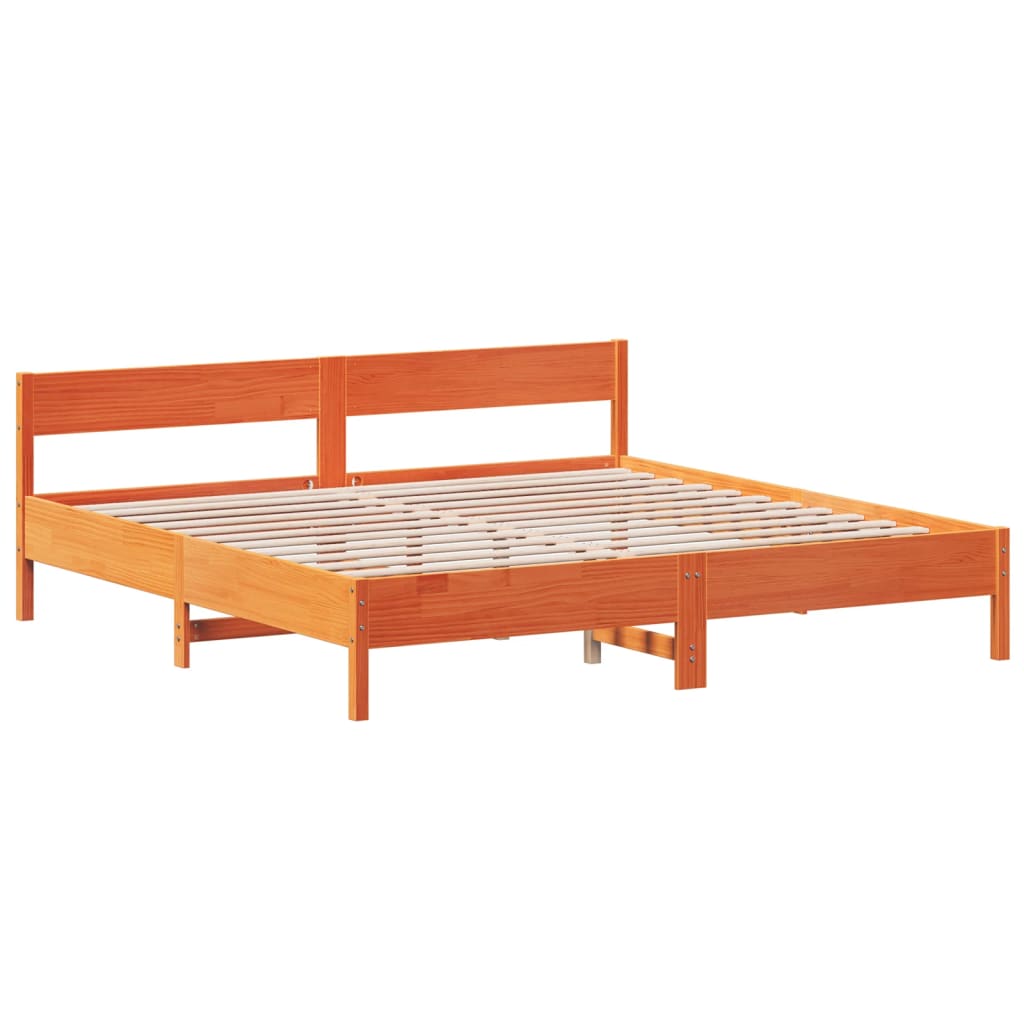 Sengeramme uten madrass voksbrun 180x200 cm heltre furu
