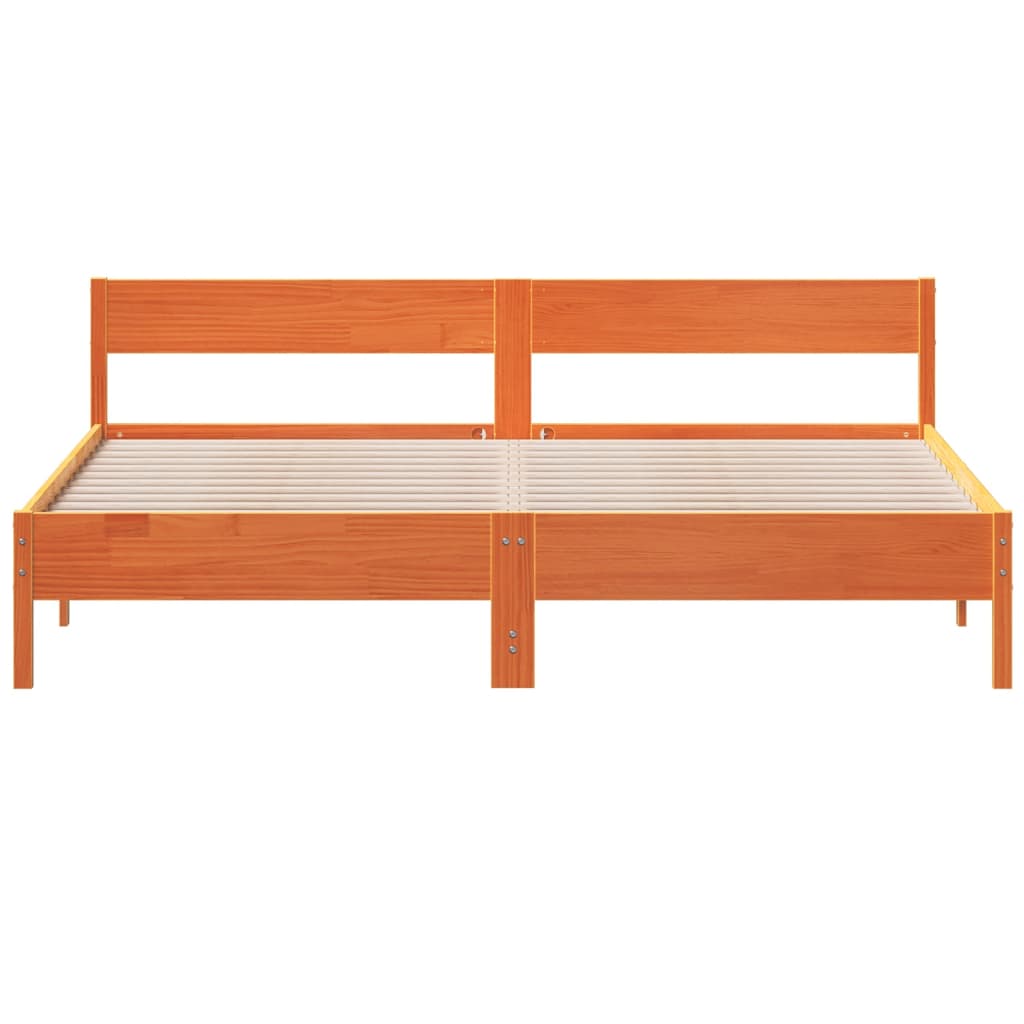 Sengeramme uten madrass voksbrun 180x200 cm heltre furu
