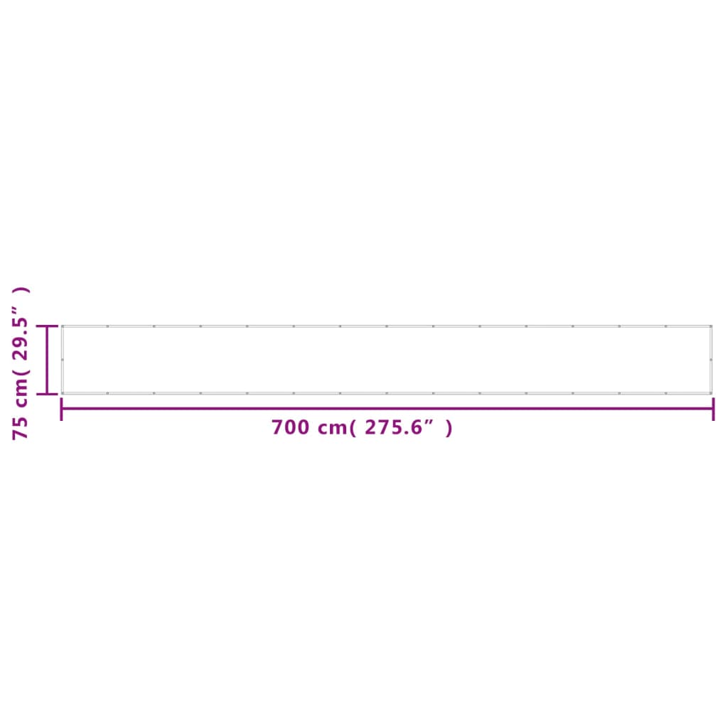 Balkongskjerm antrasitt 75x700 cm 100% polyester oxford