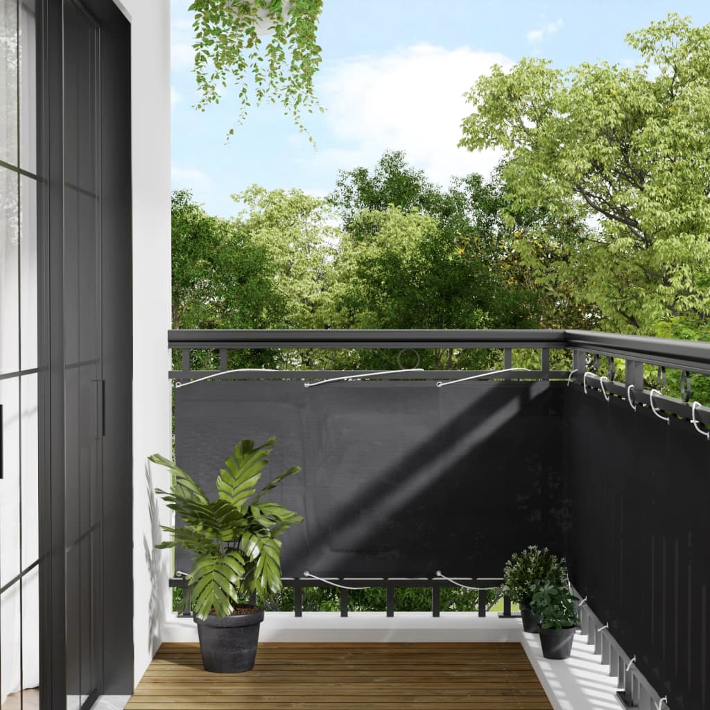 Balkongskjerm antrasitt 75x700 cm 100% polyester oxford