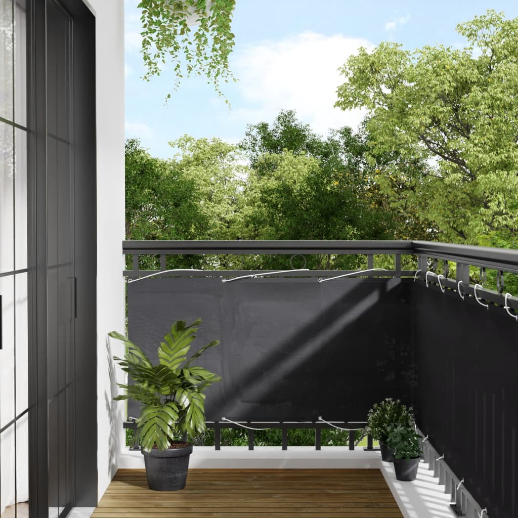 Balkongskjerm antrasitt 75x1000 cm 100% polyester oxford