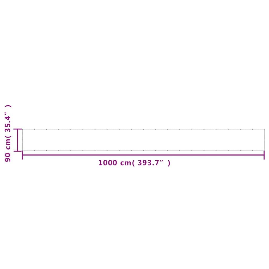 Balkongskjerm hvit 90x1000 cm 100% polyester oxford
