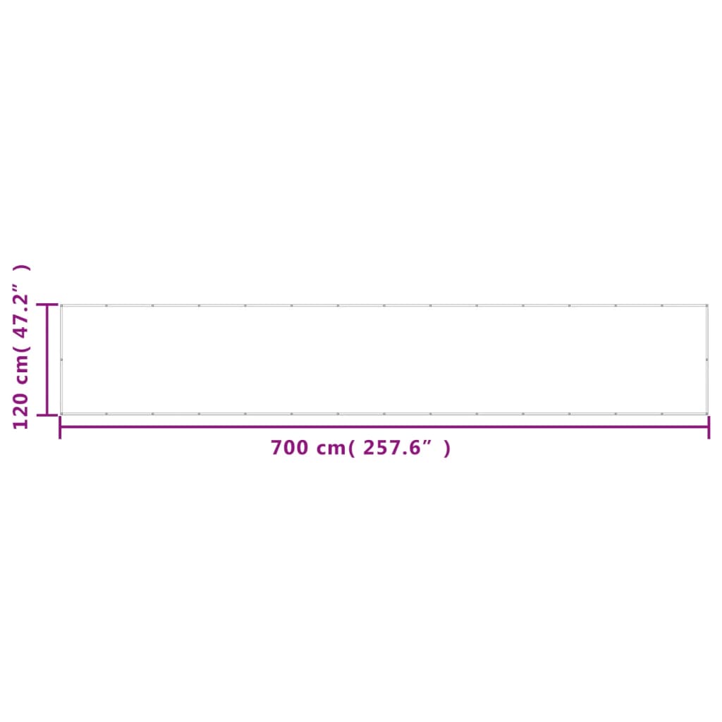 Balkongskjerm beige 120x700 cm 100% polyester oxford