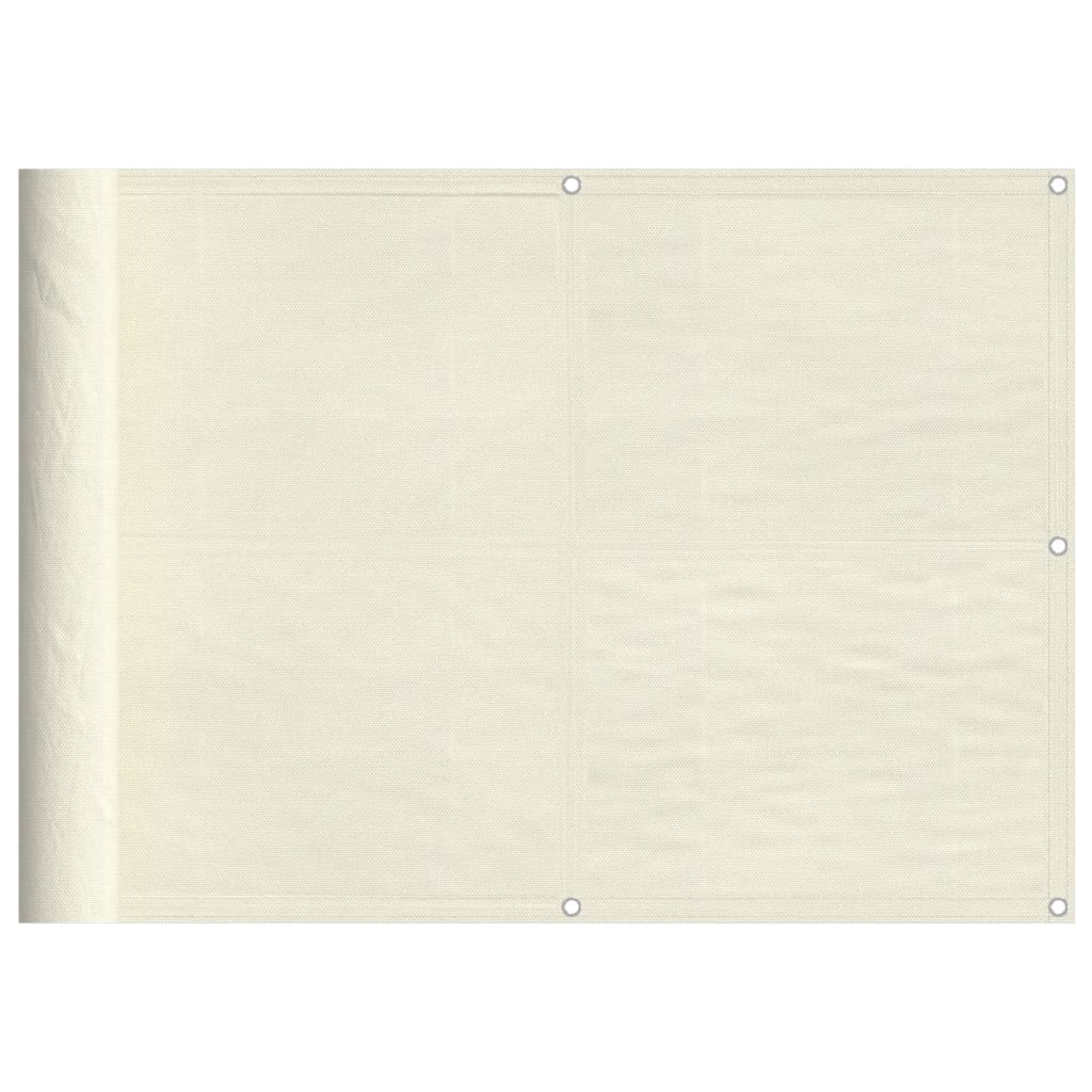 Balkongskjerm kremhvit 75x1000 cm 100% polyester oxford