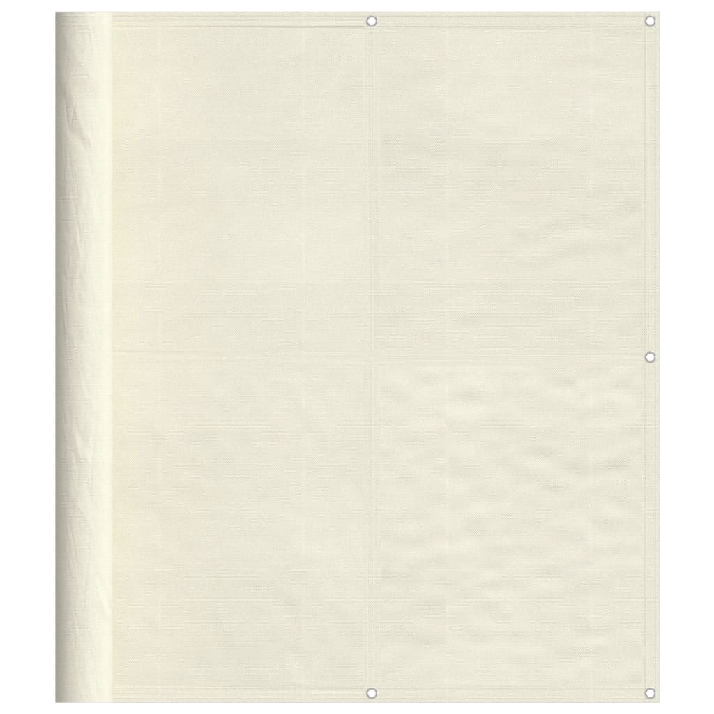 Balkongskjerm kremhvit 120x800 cm 100% polyester oxford