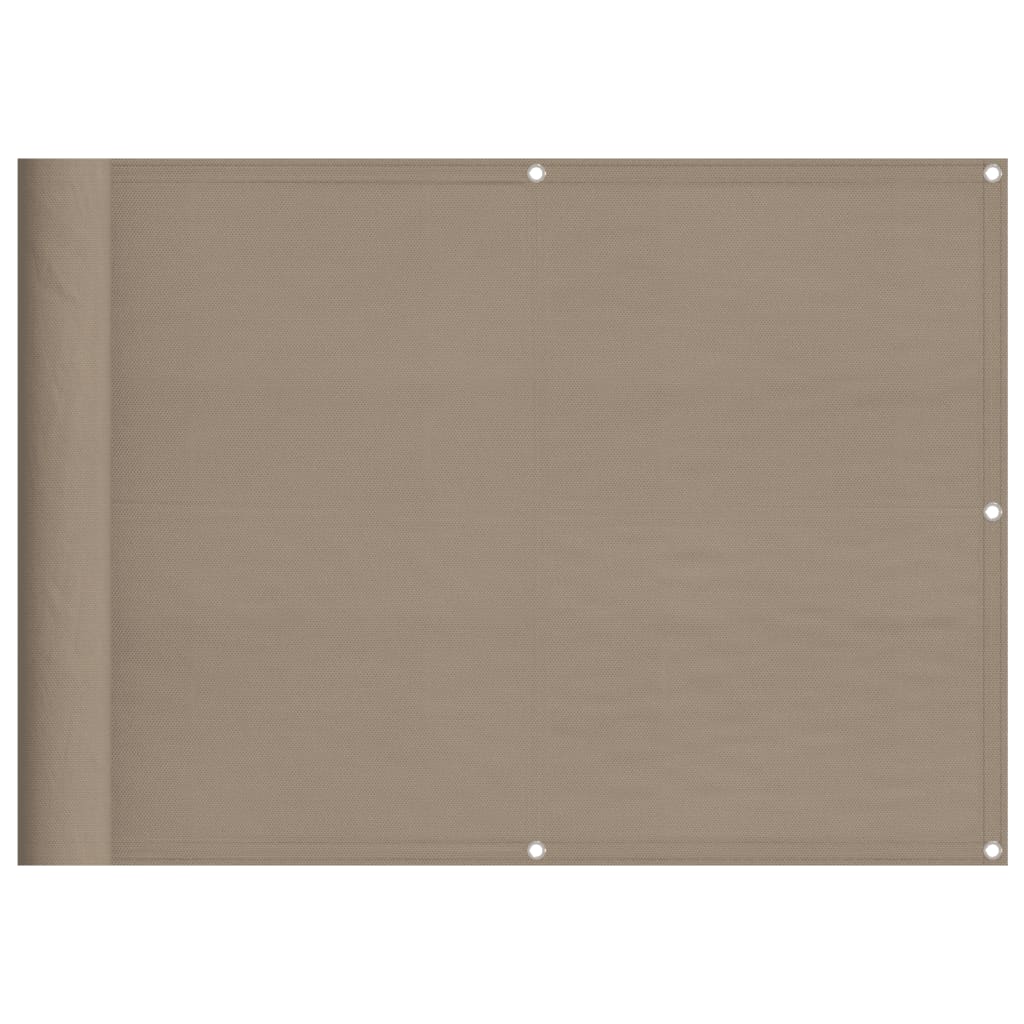 Balkongskjerm gråbrun 75x700 cm 100% polyester oxford
