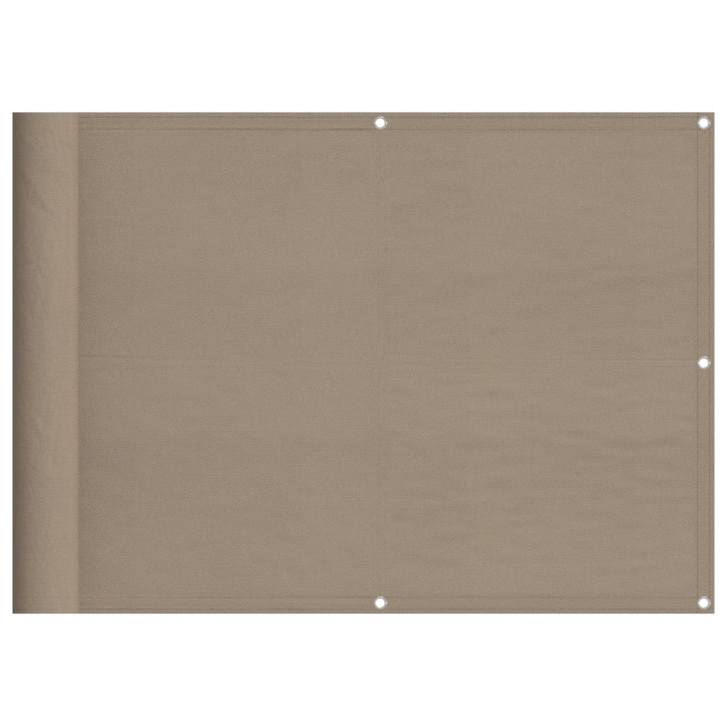 Balkongskjerm gråbrun 75x800 cm 100% polyester oxford
