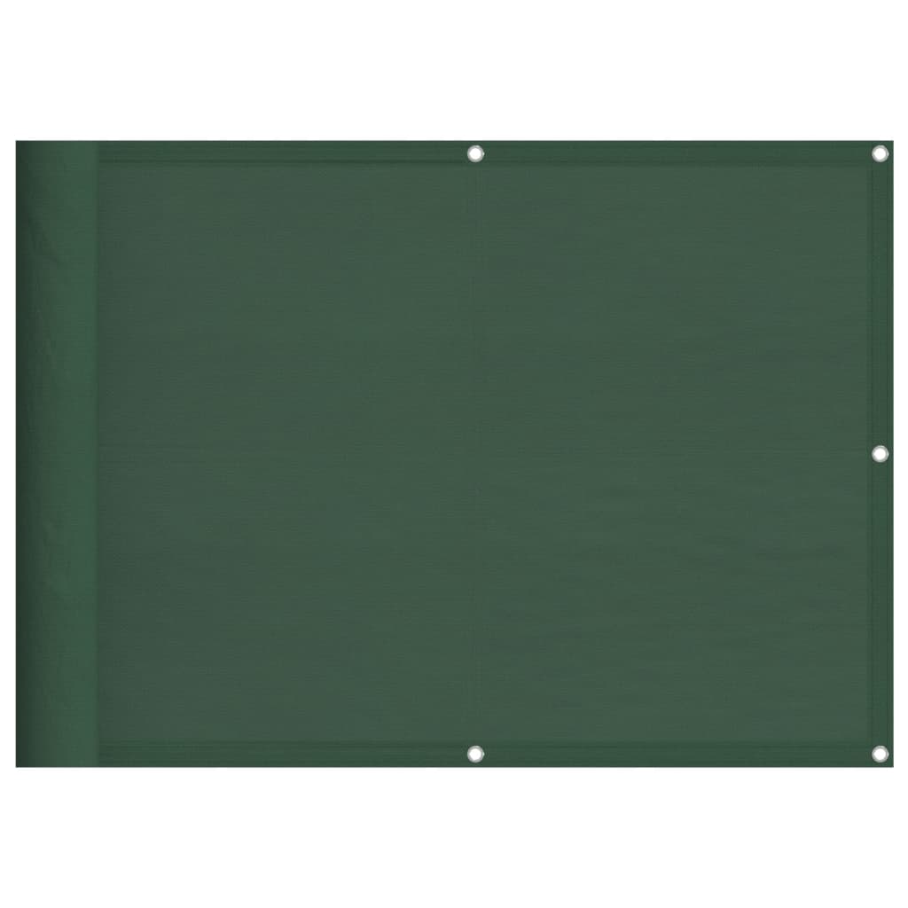 Balkongskjerm mørkegrønn 75x1000 cm 100% polyester oxford