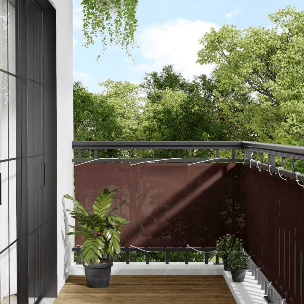 Balkongskjerm brun 75x800 cm 100% polyester oxford