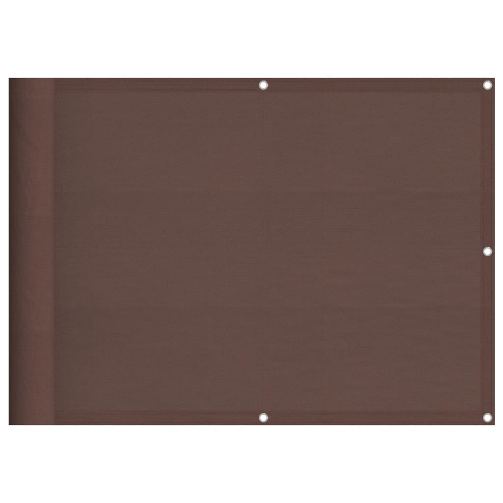 Balkongskjerm brun 75x1000 cm 100% polyester oxford