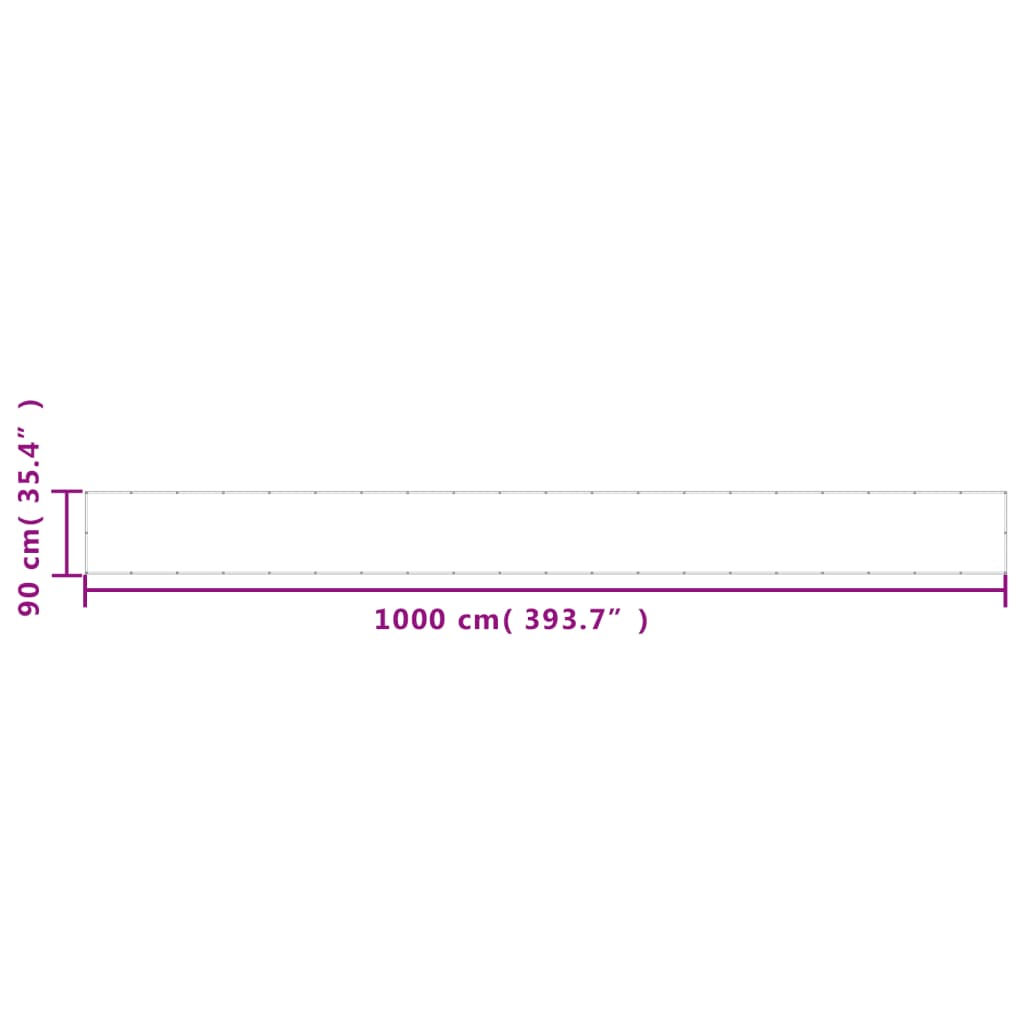 Balkongskjerm brun 90x1000 cm 100% polyester oxford