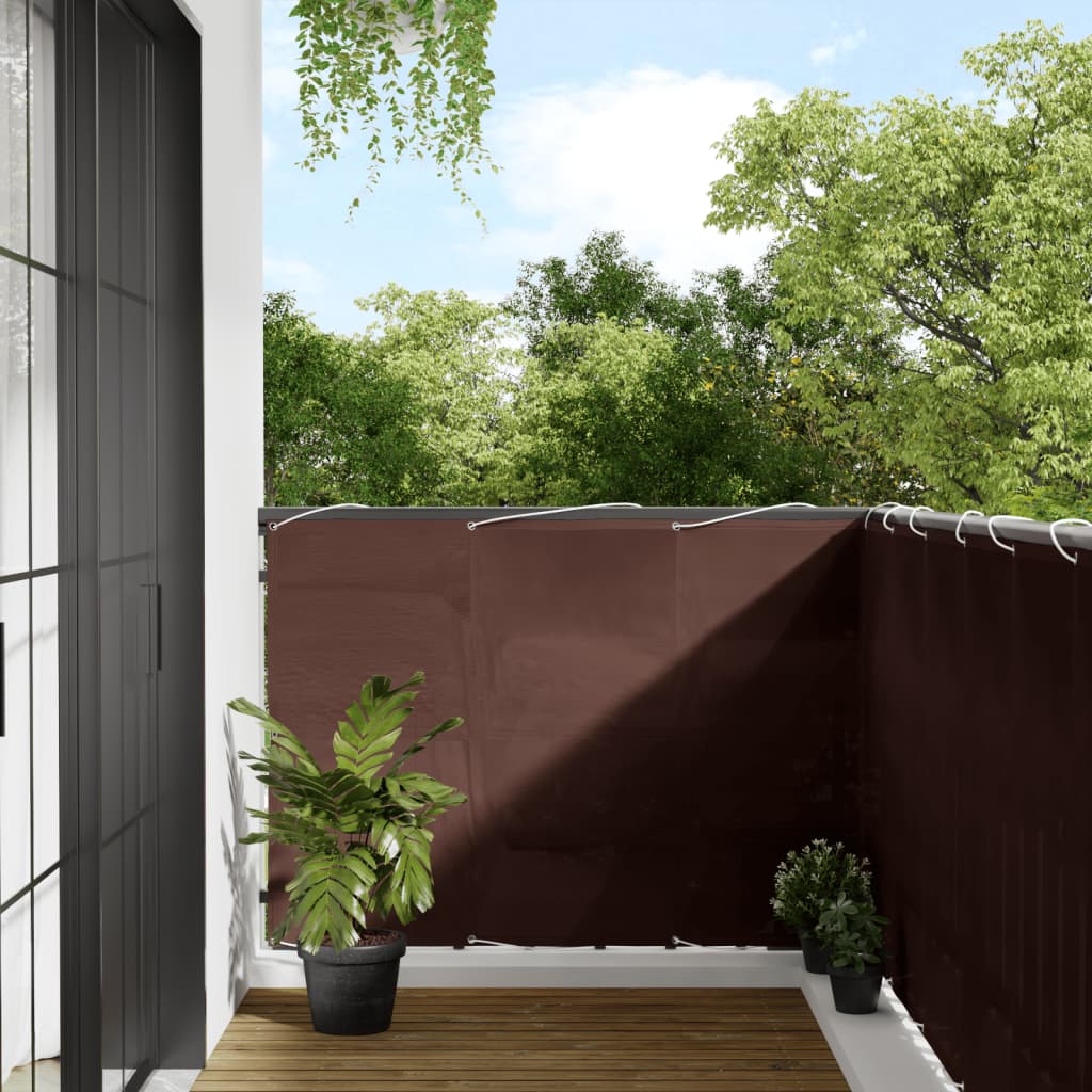Balkongskjerm brun 120x700 cm 100% polyester oxford