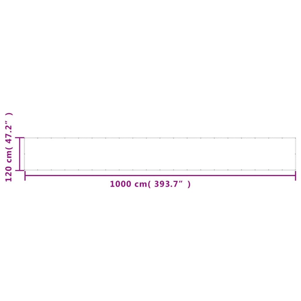 Balkongskjerm brun 120x1000 cm 100% polyester oxford