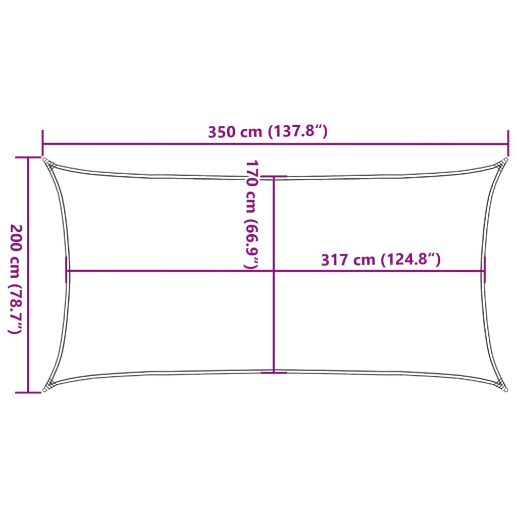Solseil lysegrå 3,5x2 m 100% polyester oxford vidaXL