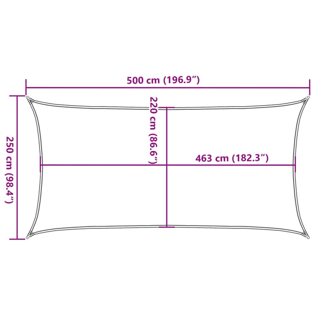 Solseil lysegrå 5x2,5 m 100% polyester oxford vidaXL