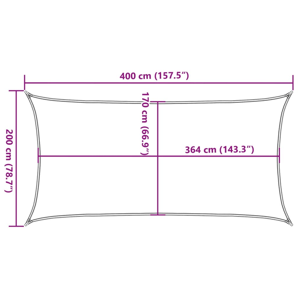 Solseil sand 4x2 m 100% polyester oxford