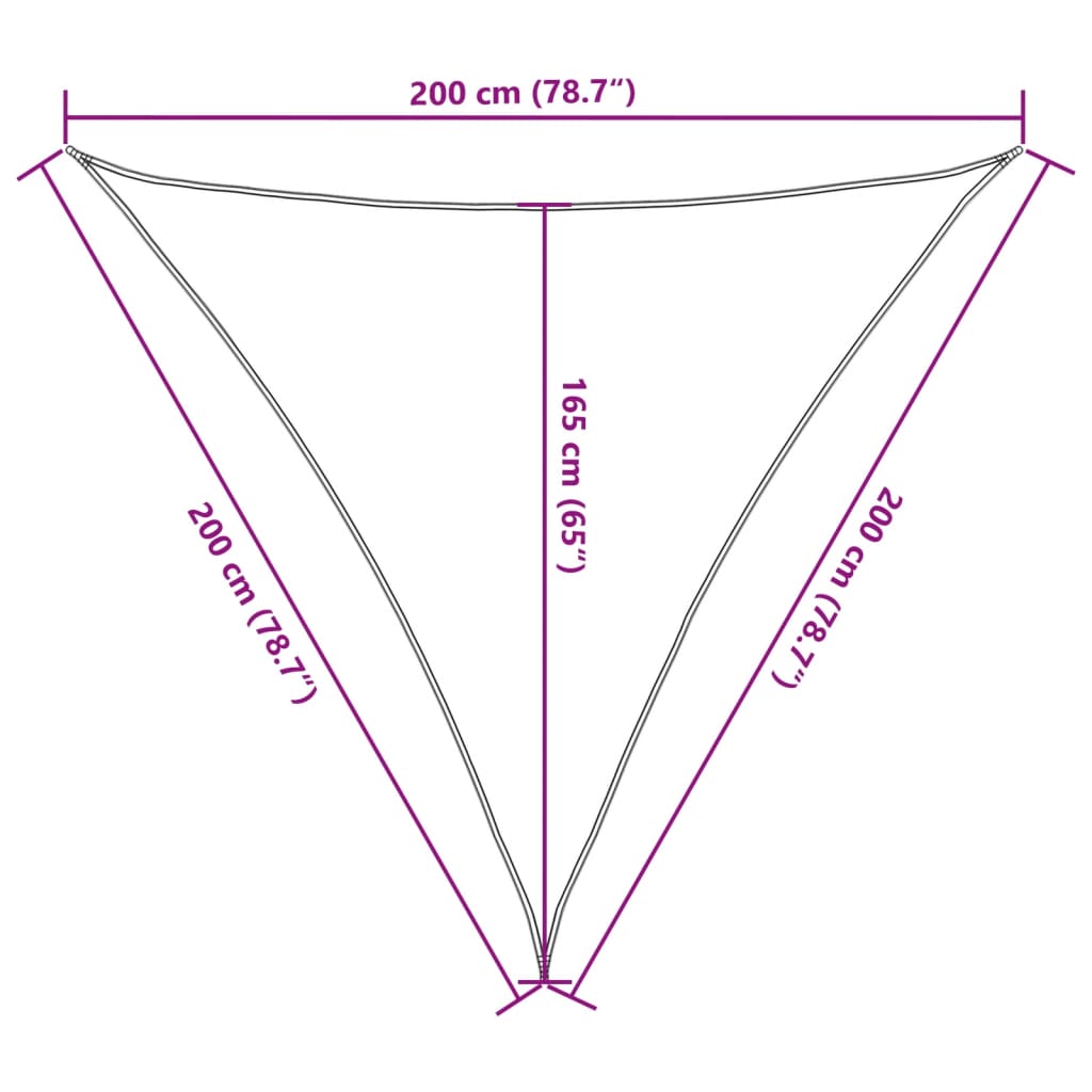 Solseil hvit 2x2x2 m 100% polyester oxford