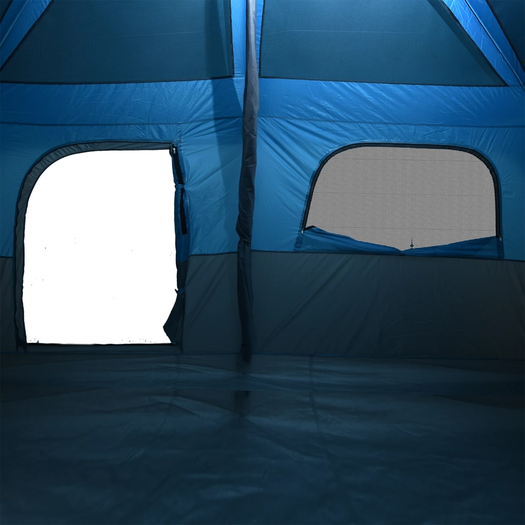 Campingtelt 8 personer blå vanntett
