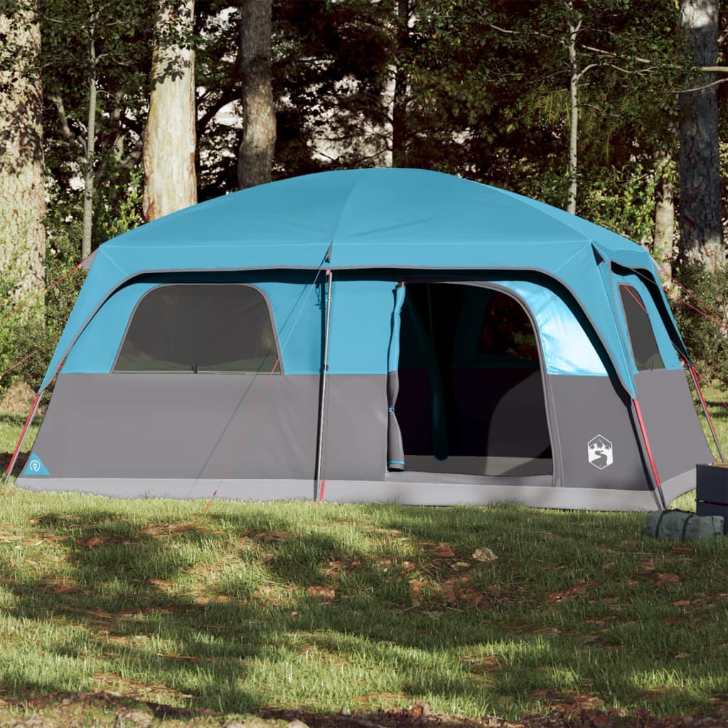 Campingtelt 8 personer blå vanntett