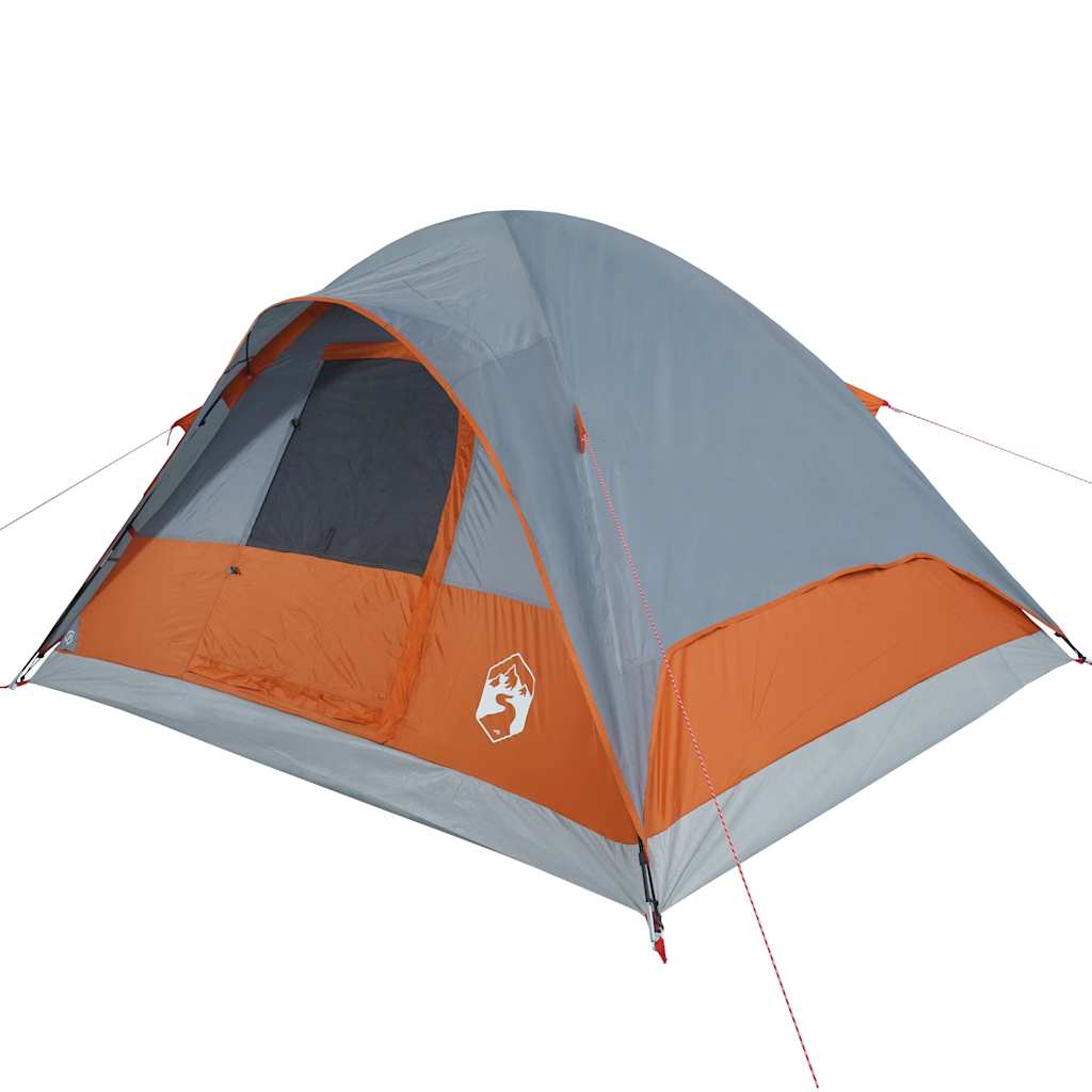 Kuppeltelt for camping 6 personer oransje vanntett