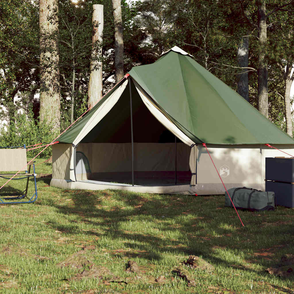Tipi-telt for camping 6 personer grønn vanntett