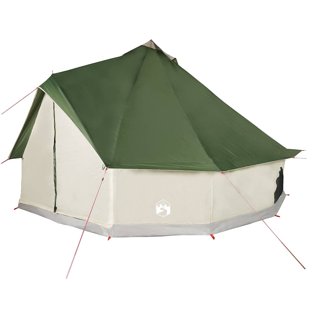 Tipi-telt for camping 6 personer grønn vanntett