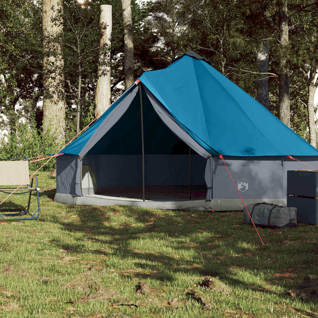 Familietelt tipi for 6 personer blå vanntett
