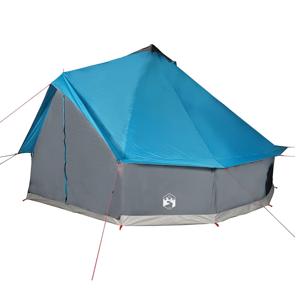 Familietelt tipi for 6 personer blå vanntett