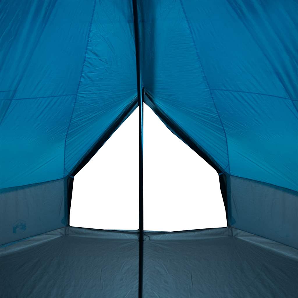Familietelt tipi for 6 personer blå vanntett
