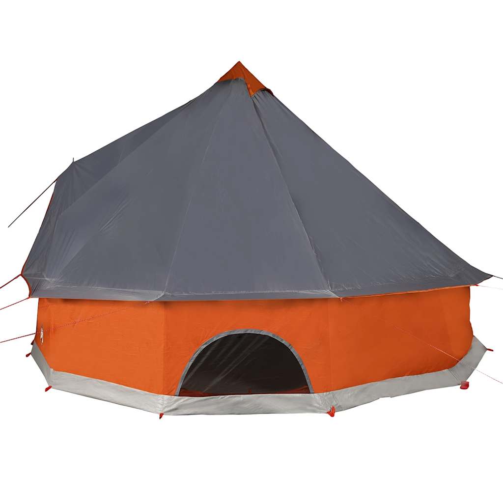 Familietelt tipi for 6 personer grå og oransje vanntett