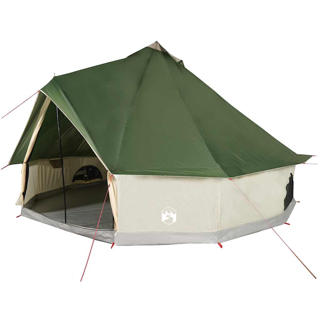 Tipi-telt for camping 8 personer grønn vanntett