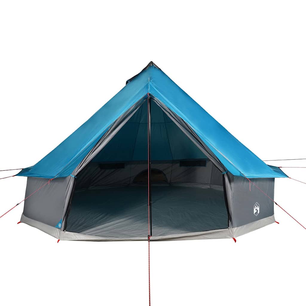 Familietelt tipi for 12 personer blå vanntett