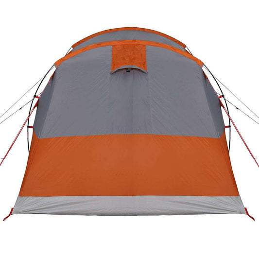 Tunneltelt for camping 3 personer grå og oransje vanntett